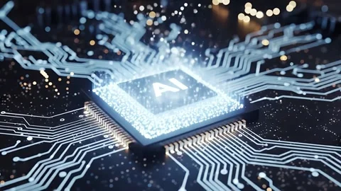 Conceptual Illustration of AI Chip Processor Architecture 4K Stock Footage 339267446