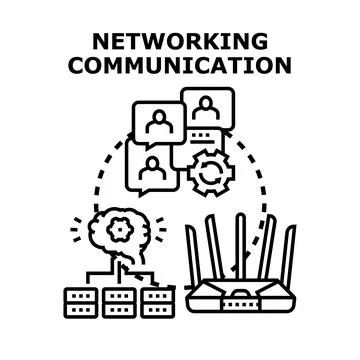 Conceptual illustration depicting data processing and information exchange 스톡 일러스트