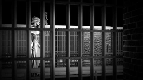 Conceptual illustration on existence in prison 3d rendering Stock-Illustration