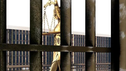 Conceptual illustration on existence in prison 3d rendering Ilustração Stock