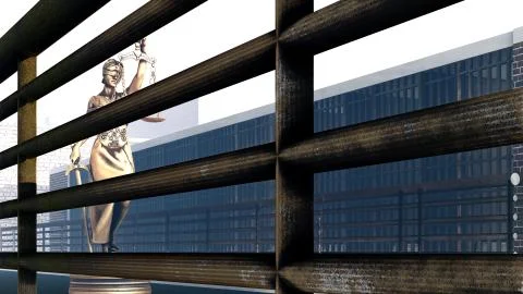 Conceptual illustration on existence in prison 3d rendering Stock Illustration