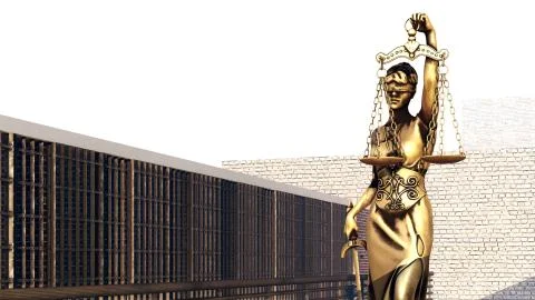 Conceptual illustration on existence in prison 3d rendering Stock Illustration