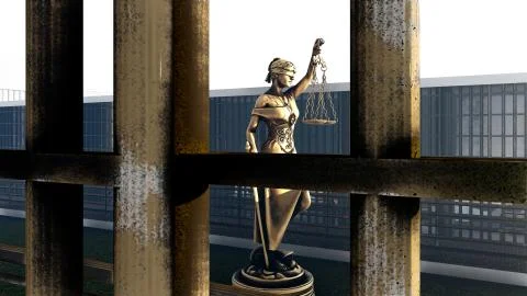 Conceptual illustration on existence in prison 3d rendering Stock Illustration