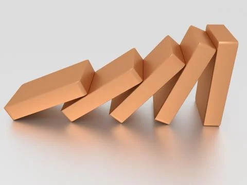 Conceptual illustration of falling bricks Stock Illustration