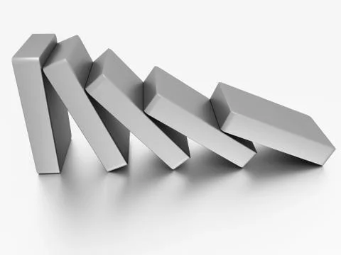 Conceptual illustration of falling bricks Stock Illustration