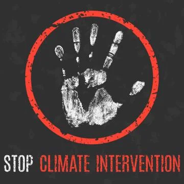Conceptual illustration. Global problems of humanity. Stop ?limate interventi Stock Illustration