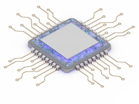 Conceptual illustration of inner world cpu work 3d render Stock Illustration