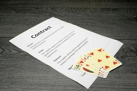 Conceptual illustration of loosing the contract Stock Photos
