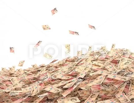 Conceptual illustration of the pound in cash on the white background. Isolate Stock Illustration