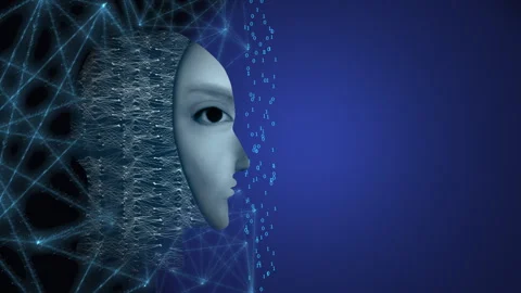 Conceptual illustration of the pro and cons of artificial intelligence, Vídeo Stock 262598856