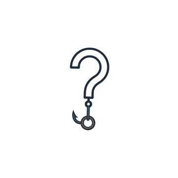 Conceptual illustration showing the question mark that transforms a fishing.. Stock Illustration
