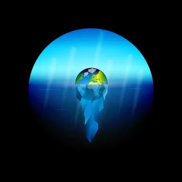 Conceptual illustration on the theme of global warming on planet Earth the me Stock Illustration