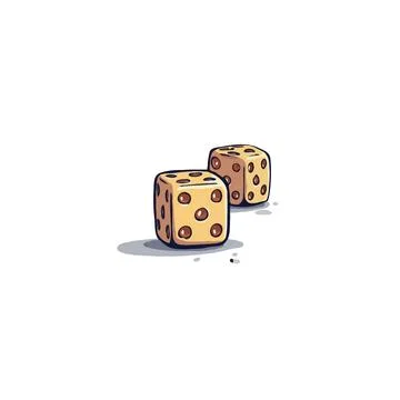 Conceptual illustration of two dice representing chance, strategy, or decis.. イラスト素材