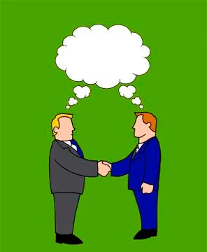 Conceptual illustration of two people with the same thought イラスト素材