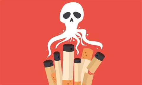 Conceptual illustration vector for World No Tobacco Day Stockillustratie