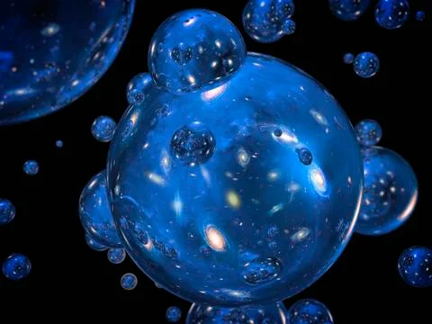 Conceptual image of bubble universes Stock Illustration