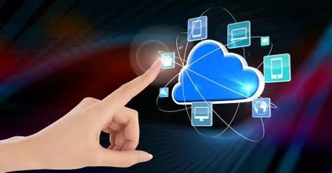 Conceptual image of cloud computing Stock Photos