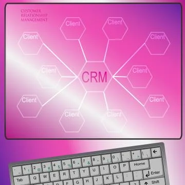 Conceptual image of customer relationship management Stock Illustration