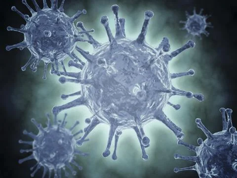 Conceptual image of the Hepatitis C virus. Hepatitis C virus is a small, Stock Illustration