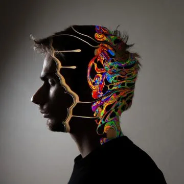 Conceptual image of a human face Stock Photos