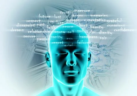 Conceptual image of human mind and emotion. Stock Illustration