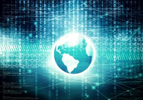 Conceptual image of internet virrtual data processing Stockillustratie