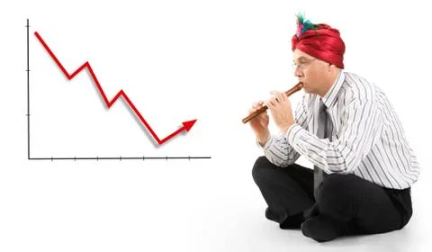 Conceptual image of man playing the pipe to incline finances Stock Photos