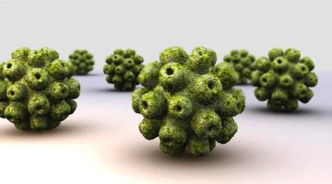 Conceptual image of polyomavirus. Stock Illustration