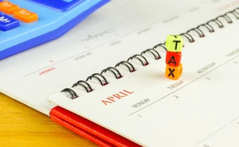 Conceptual image of reminder of due dates to submit tax return  Stock Photos