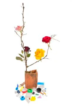 Conceptual image representing the pollution of the planet by plastics that wi Stock Photos