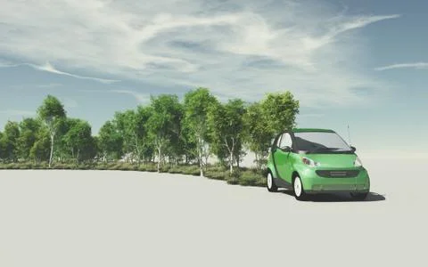 Conceptual image of a small car Stock Illustration