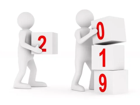 Conceptual image teamwork on white background. Isolated 3D illustration Stock Illustration