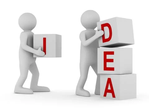 Conceptual image teamwork on white. Isolated 3D image Stock Illustration