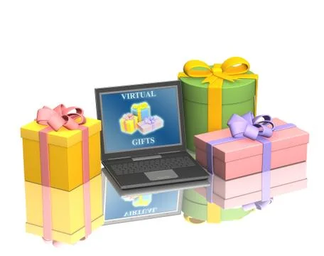 Conceptual image - virtual gifts Illustrazione stock