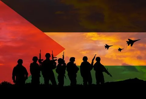 Conceptual image of war between Israel and Palestine Stock Illustration