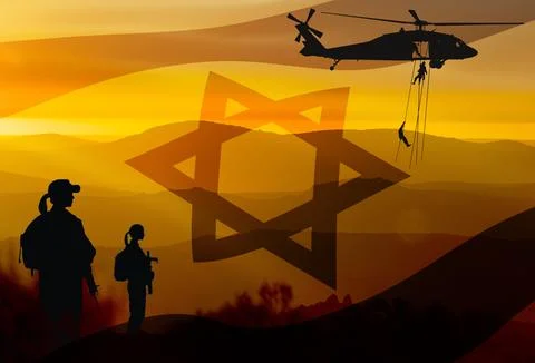 Conceptual image of war between Israel and her enemies Stock Illustration