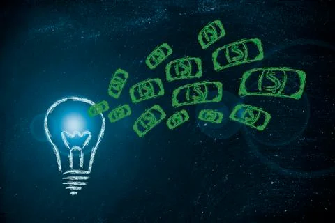 Conceptual image of a winning profitable idea Stock Illustration