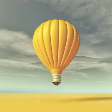 Conceptual image with a yellow light bulb Stock Illustration