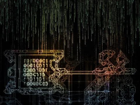 Conceptual Key Code 스톡 일러스트