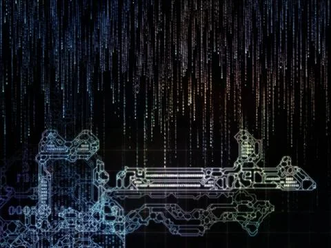 Conceptual Key Code 스톡 일러스트