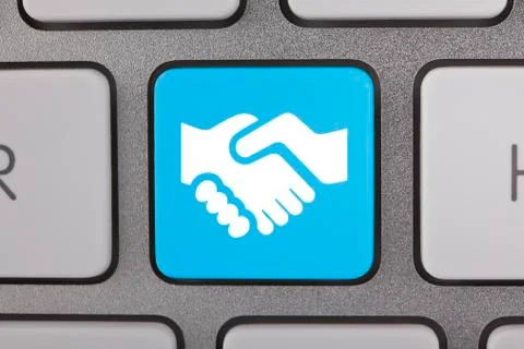 Conceptual Keyboard Partnership Stock Illustration