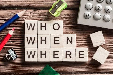 Conceptual keywords on wooden table with elements of game making crossword Stock Photos