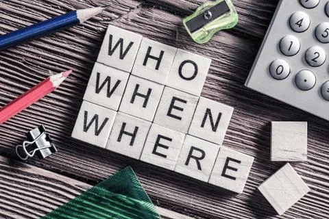 Conceptual keywords on wooden table with elements of game making crossword Stock Photos