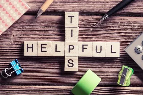 Conceptual keywords on wooden table with elements of game making Stock Photos