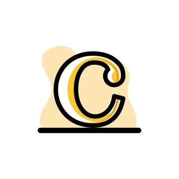 Conceptual Letter C Icon Vector Illustration Design Stock Illustration