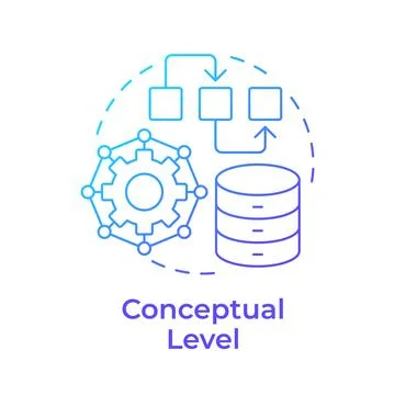 Conceptual level blue gradient concept icon Stock Illustration