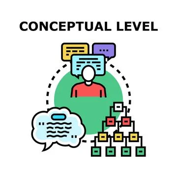 Conceptual level thinking and organizing information process Ilustración de archivo