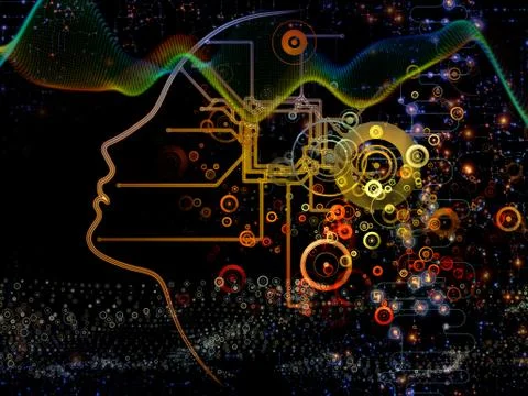 Conceptual Machine Consciousness Stock Illustration