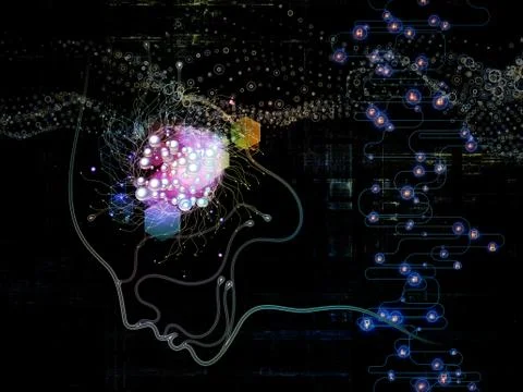 Conceptual Machine Consciousness Stock Illustration