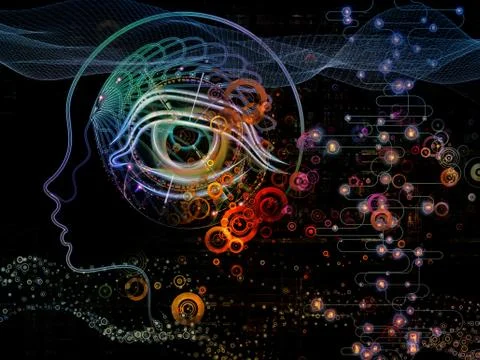 Conceptual Machine Consciousness Stock Illustration